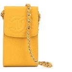 Sacs de créateur Chanel jaunes en cuir seconde main pour femme 