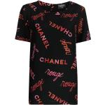 T-shirts à imprimés de créateur Chanel noirs seconde main à manches courtes Tailles uniques pour femme en promo 