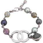 Bracelets de perles de créateur Chanel multicolores en verre à perles seconde main look vintage pour femme 