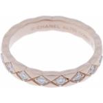 Bagues de fiançailles en diamant de créateur Chanel roses en or rose 18 carats en diamant seconde main pour femme 