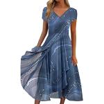 Robes de bal longues de mariage bleu marine en dentelle à strass à manches courtes Taille XXL plus size look fashion pour femme en promo 