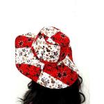 Chapeaux d'été rouges patchwork en coton pour femme 