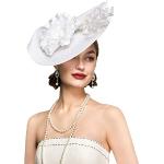 Chapeaux de mariage blancs en paille Tailles uniques look fashion pour femme 