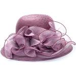 Chapeaux de mariage violet foncé en organza à volants Taille M look fashion 