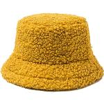Chapeaux bob jaunes en peluche 58 cm look fashion pour femme en promo 