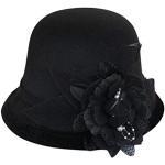 Chapeaux Fedora pour fêtes de Noël noirs en feutre Tailles uniques look fashion pour femme 