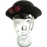 Chapeaux cloches noirs à perles romantiques pour femme 