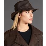 Chapeaux bob D'arienzo marron en cuir lisse 61 cm Taille XL pour femme 