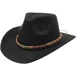 Chapeaux de cowboy noirs Taille XL style ethnique pour femme 