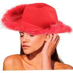 Chapeaux de cowboy rouges Tailles uniques look fashion pour femme 