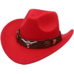 Chapeaux en feutre rouges en feutre 58 cm Taille M style ethnique pour femme 