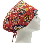 Chapeaux rouges à fleurs en coton bio Tailles uniques style ethnique pour femme 