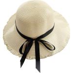 Chapeaux de paille beiges nude en paille 58 cm look fashion pour femme 