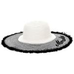 Chapeaux de paille Monnalisa blancs à logo en paille pour fille en promo de la boutique en ligne Monnalisa.com/fr 
