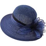 Chapeaux de mariage bleu marine en paille Taille M look fashion pour femme 