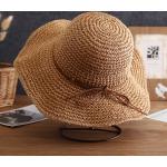 Chapeaux d'été marron en paille 58 cm Taille L pour femme 