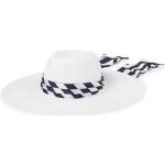 Chapeaux de paille de créateur Ralph Lauren blancs à rayures en paille Tailles uniques pour femme 