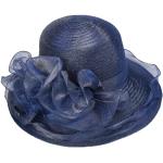 Chapeaux de mariage bleu marine en organza lavable à la main Taille M look fashion pour femme 