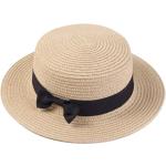 Chapeaux Fedora marron en paille 58 cm pour femme 