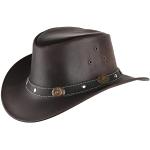 Chapeaux de cowboy Scippis marron en cuir 55 cm look fashion pour femme 