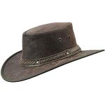 Chapeau en cuir de kangourou Barmah 1018 Kangaroo Crackle / marron - Marron - Medium