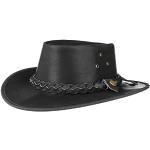 Chapeaux de cowboy Scippis noirs en cuir 55 cm look fashion pour femme 