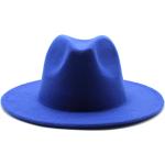 Chapeaux Fedora bleus en feutre Pays 60 cm Taille L look fashion pour femme 