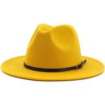 Chapeaux Fedora jaunes Taille L classiques pour femme 