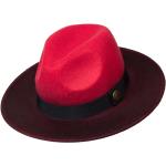 Chapeaux Fedora de demoiselle d'honneur d'automne rouge bordeaux Pays vegan 59 cm Taille L classiques pour femme 