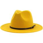 Chapeaux Fedora jaunes en feutre Tailles uniques look fashion pour femme 