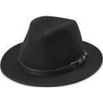 Chapeaux Fedora Fawler noirs en laine vegan pour homme 