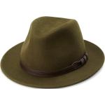 Chapeaux Fedora Fawler verts en cuir vegan pour homme 