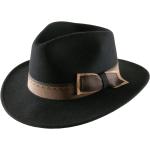 Chapeaux Fedora noirs en laine pour femme en solde 
