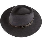 Chapeaux Fedora gris acier en laine 59 cm look fashion pour homme 