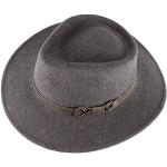 Chapeaux Fedora gris clair en laine 62 cm look fashion pour homme 