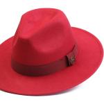 Chapeaux Fedora d'automne rouges vegan 59 cm Taille L classiques pour homme 