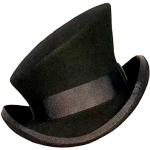 Chapeaux haut de forme noirs en daim Tailles uniques look Punk pour homme 