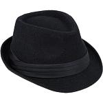 Chapeaux Fedora noirs en feutre à motif New York Taille L classiques pour homme 