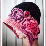 Chapeaux cloches violets en laine look vintage pour femme 