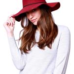 Chapeaux d'hiver rouge bordeaux en polaire 58 cm Taille L look vintage pour femme 