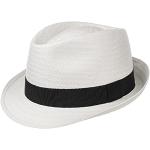 Chapeau Trilby Málaga en Paille chapeaux de paille Player (55 cm - blanc)