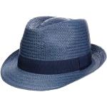 Chapeau Trilby Málaga en Paille chapeaux de paille Player (59 cm - bleu)