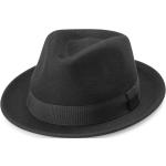 Chapeaux Fedora Fawler noirs en laine pour homme 