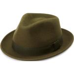 Chapeaux Fedora Fawler vert olive en laine look fashion pour homme 