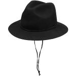 Chapeaushop Chapeau avec Jugulaire Skylar Litefelt Traveller Chapeau de Feutre Chapeau Outdoor (XL (60-61 cm) - Noir)