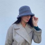 Chapeaux cloches d'automne gris en cuir synthétique Tailles uniques pour femme 