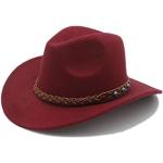Chapeaux en feutre rouges tressés en cuir Tailles uniques look fashion pour homme 