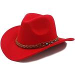 Chapeaux en feutre rouges tressés en cuir Tailles uniques look fashion pour homme 