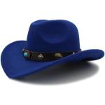 Chapeaux de cowboy bleus en cuir Tailles uniques look Punk pour homme 