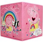 Character World Peppa Pig Boîtes de rangement sous licence officielle | Lot de 2 cubes de rangement pliables design goutte | Parfait pour organiser une chambre d'enfant, une salle de jeux pour enfants